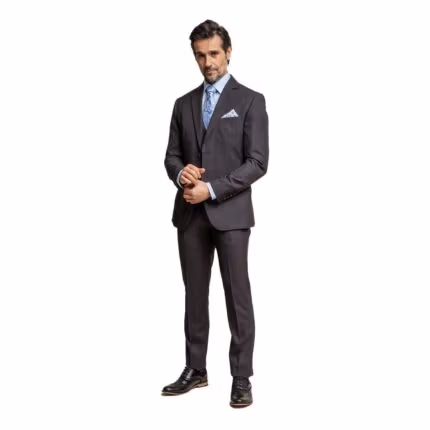Mens Dark Grey 3 Piece Classic Suit Tailored Fit - Knighthood Store