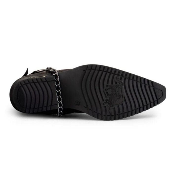 Botas vaqueras de cuero auténtico para hombre, estilo vaquero, con cadena y tacón de baile estilo western - Tienda Knighthood