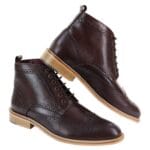 Botines Brouge informales elegantes para hombre, de cuero con cordones, estilo Peaky Blinders, años 20 - Knighthood Store