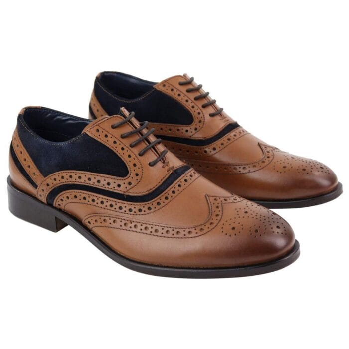 Scarpe brogue Oxford da uomo in pelle scamosciata con lacci, eleganti, casual e formali, stile Gatsby - Knighthood Store