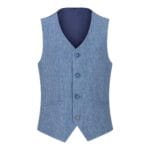Abito da ragazzo in tweed azzurro chiaro, 3 pezzi, in lana, stile vintage anni '20, classico, con gilet a 4 tasche - Knighthood Store
