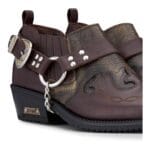 Zapatos de montar estilo vaquero de piel auténtica con estampado de serpiente para hombre, con tacón cubano Wincklepickers - Knighthood Store