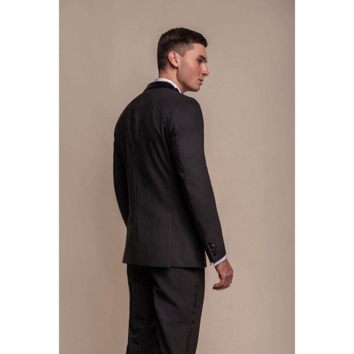 Smoking da uomo nero, 2 pezzi, con collo a scialle - Knighthood Store