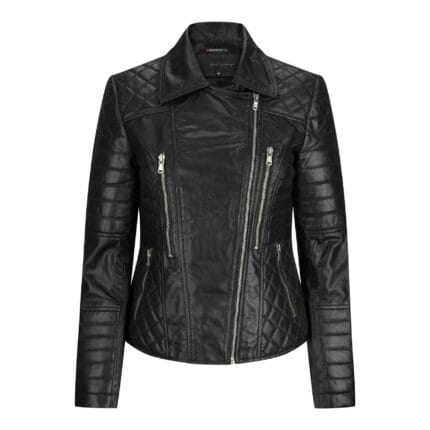 Damen Echtleder Biker Rock Schwarz Slim Fit Jacke - Knighthood Store