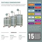 Luggage Suitcase Travel Bag Carry On Hand Cabin Check in Hard-Shell 4 Spinner Wheels Trolley Set | Vintage - Image 41