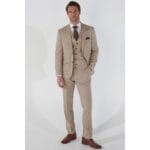 Abito da uomo 3 pezzi beige su misura per matrimonio estivo - Knighthood Store