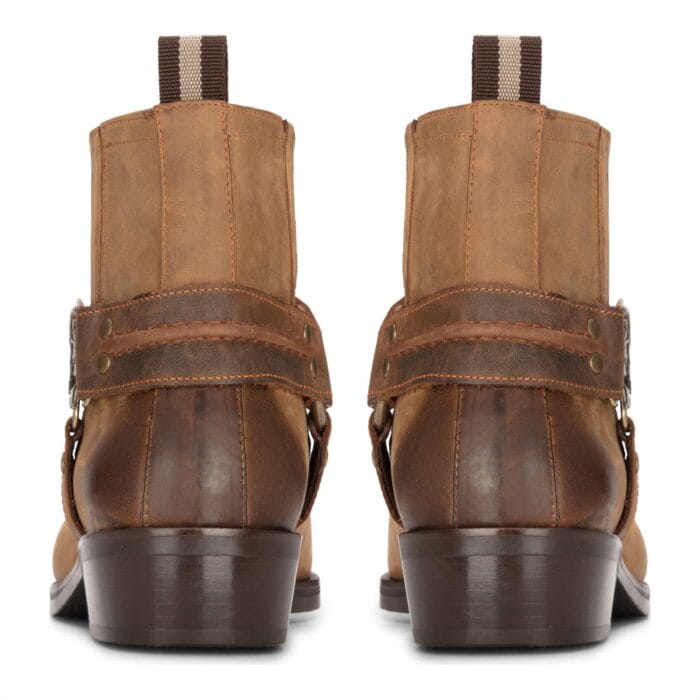 Mens Western Cowboy Boot Vintage Square Toe Country Hunting Hiking Real Leather Riding Bikers - Knighthood Store
