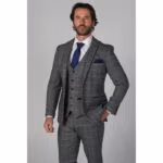 Men's Grey Blazer Tweed Herringbone Wool Blend Sport Coat - Knighthood Store
