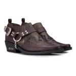 Zapatos de montar estilo vaquero de piel auténtica con estampado de serpiente para hombre, con tacón cubano Wincklepickers - Knighthood Store