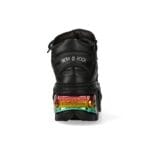 New Rock Boots WALL106-S23 Unisex Metallic Black Leather Platform Gothic Boots - Knighthood Store