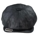 Mens 8 Panel Razor Baker Boy Hat PU Leather Blinders Newsboy Flat Cap Black Brown - Knighthood Store
