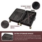 Luggage Suitcase Travel Bag Carry On Hand Cabin Check in Hard-Shell 4 Spinner Wheels Trolley Set | Vintage - Image 4