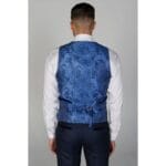 Arthur - Men's Birdseye Navy Formal Waistcoat - Image 2