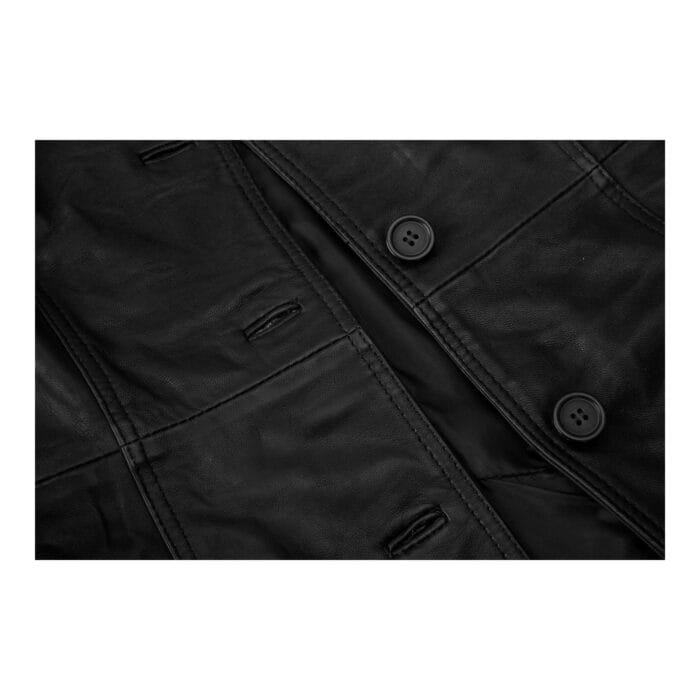 Ladies Women Real Leather Mid Length Blazer Style Retro Jacket - Knighthood Store