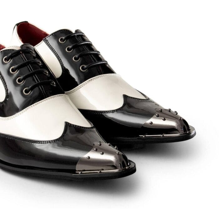 Zapatos de punta de metal para hombre, de ante, charol, con cordones, estilo vaquero, baile italiano - Knighthood Store