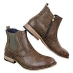 Botas brogue para hombre, sin cordones, con cremallera, estilo clásico de los años 20, estilo Gatsby, anteojeras de cuero - Knighthood Store