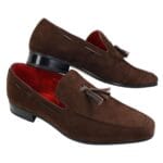 Mocassini da uomo in pelle scamosciata, scarpe da guida slip-on con nappe, eleganti e casual - Knighthood Store