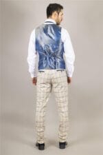 Herrenweste Beige Kariert Tailored Fit Weste - Knighthood Store