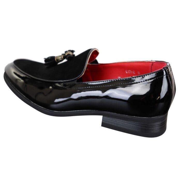 Mocasines de conducción para hombre, de piel sintética brillante, con borlas y charol, estilo informal elegante - Knighthood Store