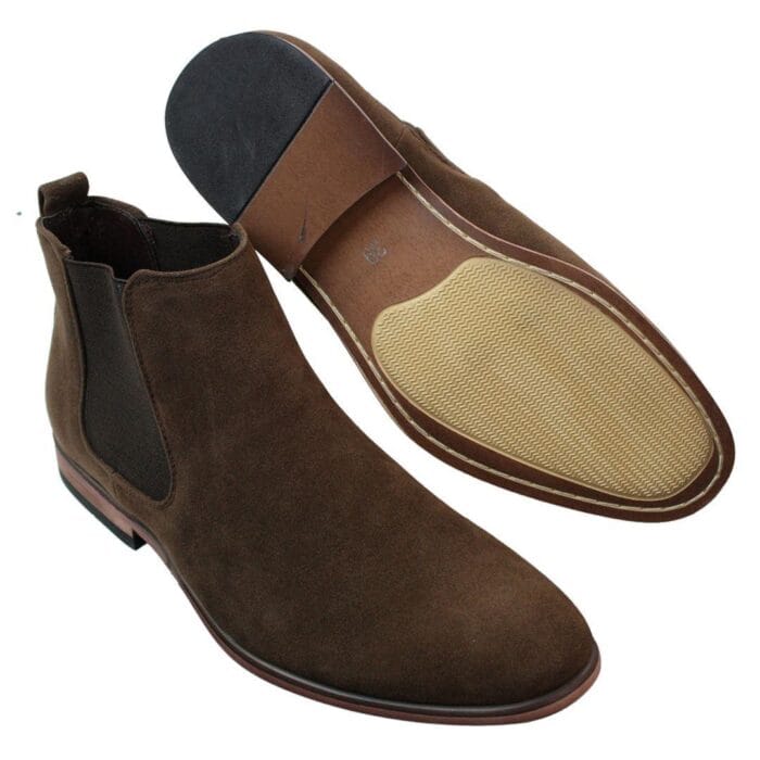 Herren-Stiefeletten zum Hineinschlüpfen aus italienischem Wildleder, elegant, lässig, Desert Chelsea, Händler - Knighthood Store