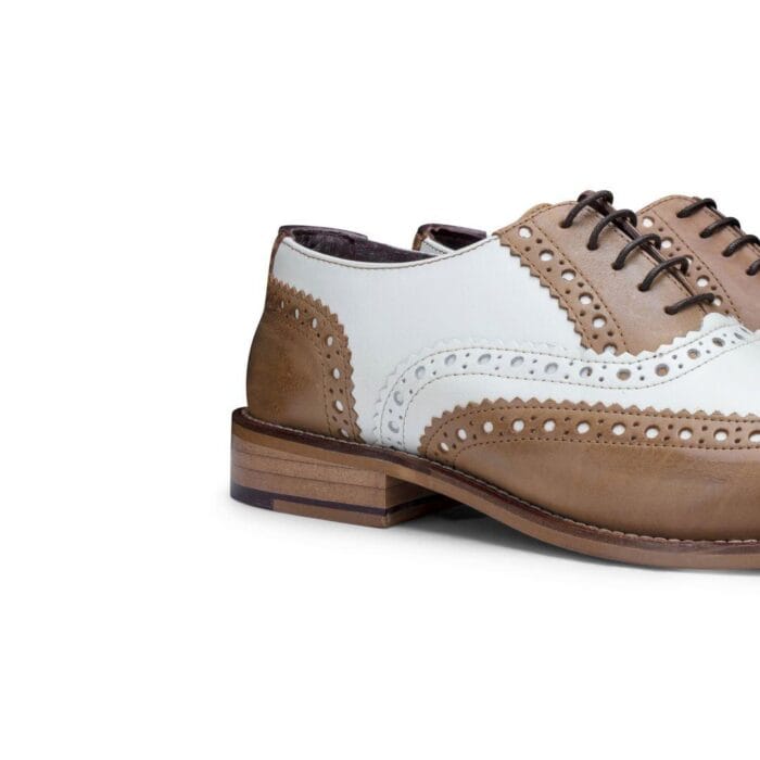 Mens Real Leather Vintage Shoes Brogues 1920s Suede Tweed Laced Shoes Smart Formal - Knighthood Store