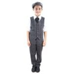 Boys 3 Piece Suit Grey Tweed Check Blinders Vintage Kids Classic 1920s - Knighthood Store