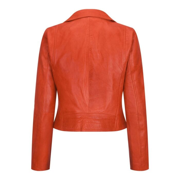 Damen Echtleder Bikerjacke Cross Zip Soft Slim Fit Brando Hellbraun Braun Schwarz Rot Gelb - Knighthood Store