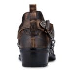 Zapatos de vaquero de cuero auténtico para hombre Wincklepickers, tacón cubano, cinturón de metal, estampado de cocodrilo occidental - Tienda Knighthood