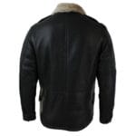 Mens Real Shearling Sheepskin 3/4 Overcoat Brown Beige Fur Warm Winter - Knighthood Store