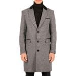 Giacca da uomo lunga 3/4 in tweed a spina di pesce, vestibilità Peaky Blinders - Knighthood Store