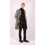 Giacca da uomo lunga 3/4 in tweed a spina di pesce, vestibilità Peaky Blinders - Knighthood Store