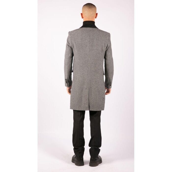 Chaqueta de abrigo 3/4 para hombre, de tweed con espiga, corte Peaky Blinders - Tienda Knighthood