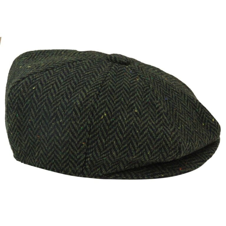8 Panel Vintage Baker Boy Hat Newsboy Tweed Wool Herringbone 1920s Peaky - Knighthood Store