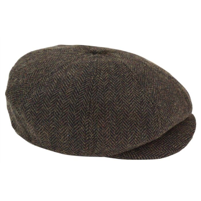 Mens Tweed Newsboy Peaky Blinder Baker Boy Razor Flat Cap Grandad Hat 8 Panel - Knighthood Store