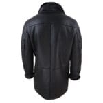 Giacca da uomo 3/4 in vera pelle di pecora, lunga, elegante, casual, con bottoni e cerniera, calda - Knighthood Store