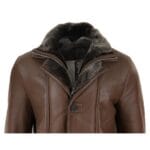 Giacca da uomo 3/4 in vera pelle di pecora, lunga, elegante, casual, con bottoni e cerniera, calda - Knighthood Store