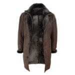 Giacca da uomo 3/4 in vera pelle di pecora, lunga, elegante, casual, con bottoni e cerniera, calda - Knighthood Store