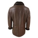 Giacca da uomo 3/4 in vera pelle di pecora, lunga, elegante, casual, con bottoni e cerniera, calda - Knighthood Store