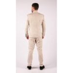Costume 3 pièces homme en tweed crème noir, coupe ajustée, classique, mariage - Knighthood Store