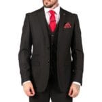 Completo da uomo 3 pezzi nero su misura classico per funerali mattutini - Knighthood Store