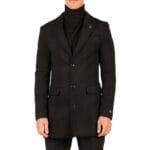 Manteau 3/4 long pour homme, coupe slim, en laine, coupe Blinders - Knighthood Store