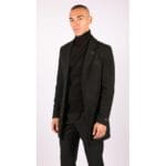 Manteau 3/4 long pour homme, coupe slim, en laine, coupe Blinders - Knighthood Store