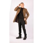 Manteau 3/4 long pour homme, coupe slim, en laine, coupe Blinders - Knighthood Store