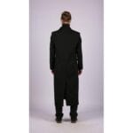 Mens Full Length Overcoat Mac Jacket Wool Feel Charcoal Black 1920s Blinders - Knighthood Store