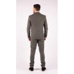 Traje de lana de 3 piezas para hombre, de tweed en espiga, gris oscuro, formal, clásico, años 20, boda - Knighthood Store