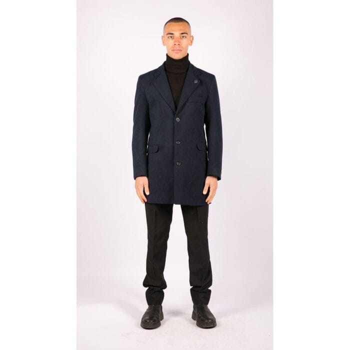 Mens 3/4 Long Overcoat Jacket Wool Feel Coat Blinders Slim Fit - Knighthood Store