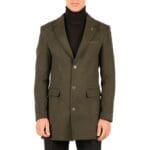 Manteau 3/4 long pour homme, coupe slim, en laine, coupe Blinders - Knighthood Store