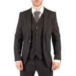 Traje de tweed de lana para hombre, 3 piezas, auténtico, años 20, corte clásico a medida - Knighthood Store