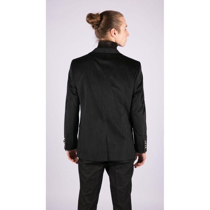 Mens Velvet Blazer Suit Jacket 2 Button Dinner Smart Casual Formal Tailored Fit - Knighthood Store