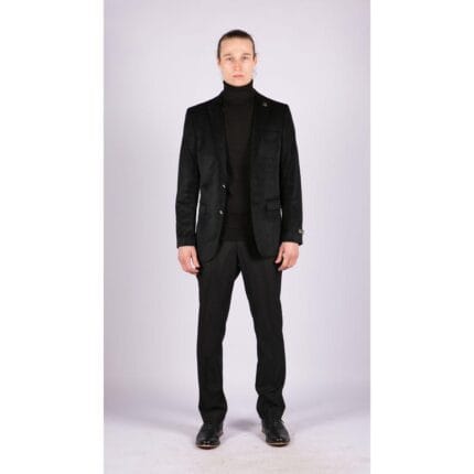 Mens Velvet Blazer Suit Jacket 2 Button Dinner Smart Casual Formal Tailored Fit - Knighthood Store